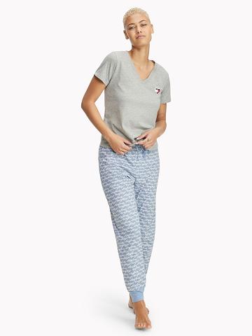 Női Tommy Hilfiger Heart Sleep Póló Szürke | HU 454QMA